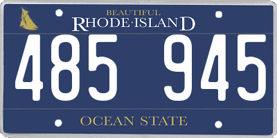 RI license plate 485945