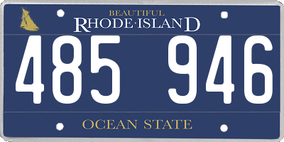 RI license plate 485946