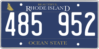 RI license plate 485952