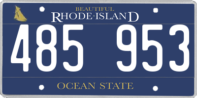 RI license plate 485953