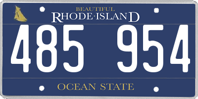 RI license plate 485954
