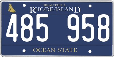 RI license plate 485958