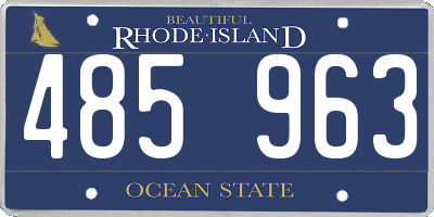 RI license plate 485963