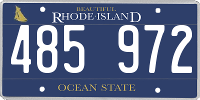 RI license plate 485972