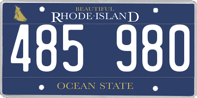 RI license plate 485980