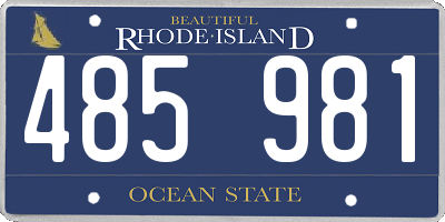 RI license plate 485981