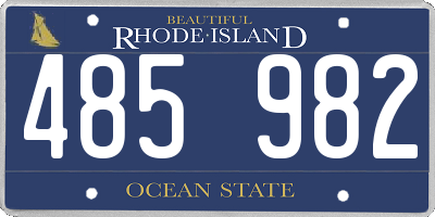 RI license plate 485982