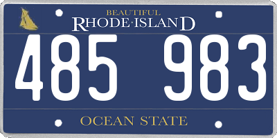 RI license plate 485983