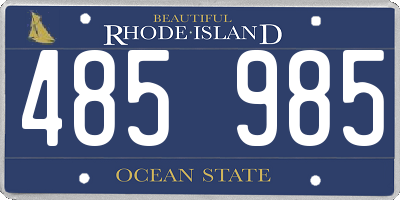 RI license plate 485985