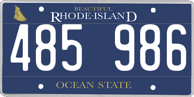 RI license plate 485986