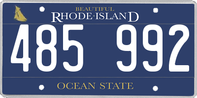 RI license plate 485992