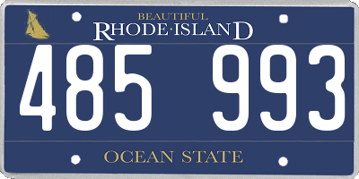 RI license plate 485993