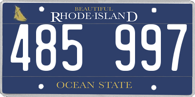 RI license plate 485997