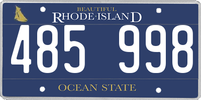 RI license plate 485998