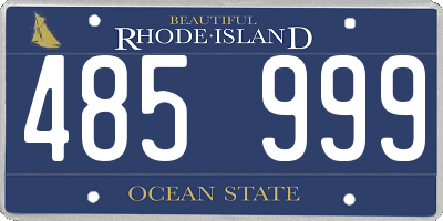 RI license plate 485999