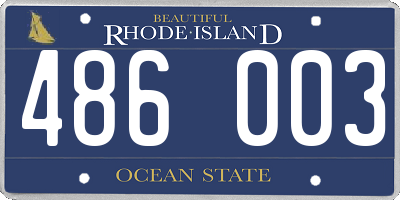 RI license plate 486003
