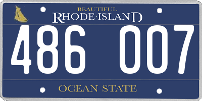 RI license plate 486007