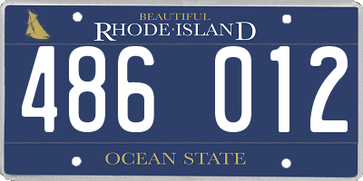 RI license plate 486012