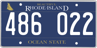 RI license plate 486022