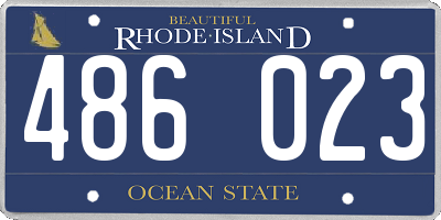 RI license plate 486023
