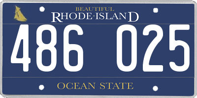 RI license plate 486025