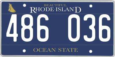 RI license plate 486036