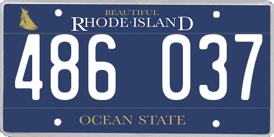 RI license plate 486037