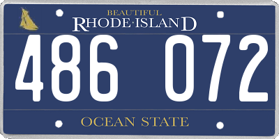 RI license plate 486072