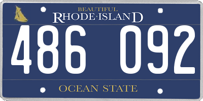 RI license plate 486092
