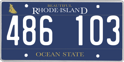 RI license plate 486103