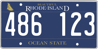RI license plate 486123