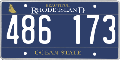 RI license plate 486173