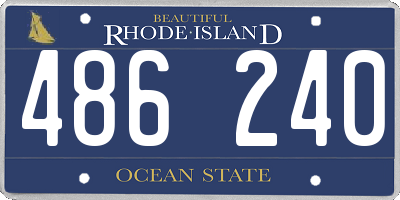 RI license plate 486240