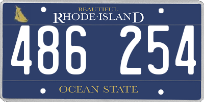 RI license plate 486254