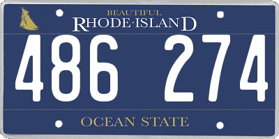 RI license plate 486274