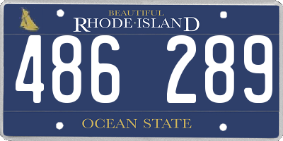 RI license plate 486289