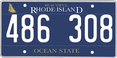RI license plate 486308