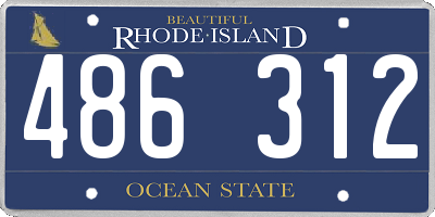RI license plate 486312