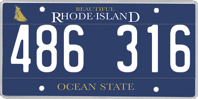 RI license plate 486316