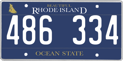 RI license plate 486334