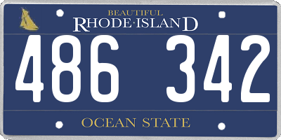 RI license plate 486342