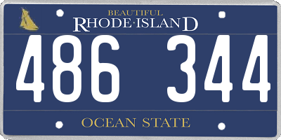 RI license plate 486344