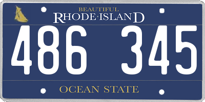 RI license plate 486345