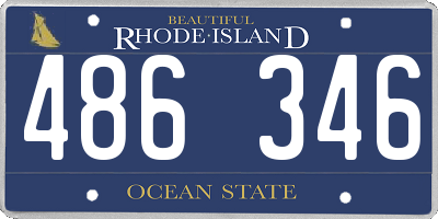RI license plate 486346