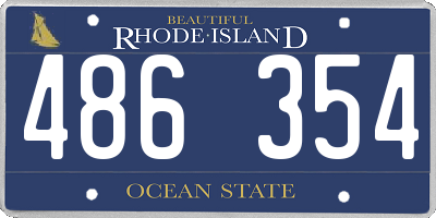 RI license plate 486354