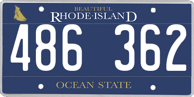 RI license plate 486362