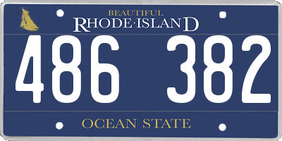 RI license plate 486382
