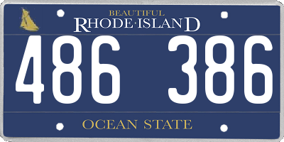 RI license plate 486386