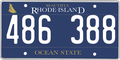RI license plate 486388