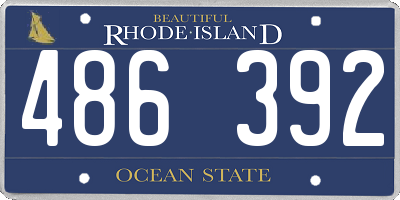 RI license plate 486392